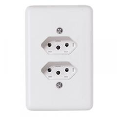 TOMADA DUPLA 2P+T 4X2 20A STYLUS BRANCA REF201210