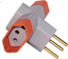 PINO T 3 SAIDAS BIP 2P+T 10A CINZA RF1043