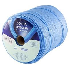 CORDA PE NYLON TORCIDA AZUL 02MM ROLO COM 1000M