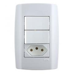 INT 2 TECLAS + TOM 2P+T 4X2 SLIM BRANCA REF 80210