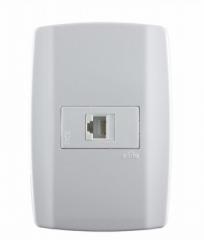TOMADA 4X2 RJ11 SLIM P/TELEFONE HORIZONTAL BRANCA REF8061