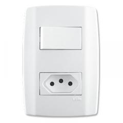 INT 1 TECLA + TOM 2P+T 4X2 20A SLIM BRANCA REF 80201