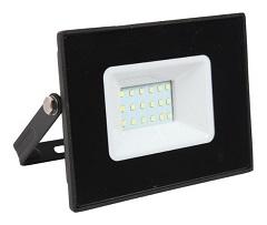 REFLETOR LED SLIM 20W PRETO 6500K LUZ FRIA