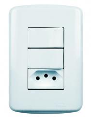 INT 2 TECLAS + TOM 2P+T 4X2 20A AROS BRANCA REF 7382/15 SM