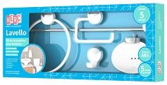 KIT 5 PCS BANHEIRO BRANCO C/CROMADO LAVELLO REF4091