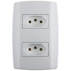 TOMADA DUPLA 2P+T 4X2 10A SLIM BRANCA REF 80120