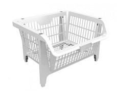 CESTO PLASTICO BRANCO 51.0X39.5X45.5 REF 42505