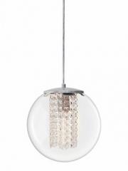 PENDENTE SFERA 420 E27 C/CRISTAL TRANSP PRATA