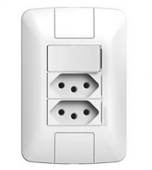 INT 1 TECLA + 2 TOM 2P+T 4X2 ARIA BRANCA REF 57241087