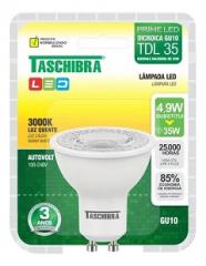 LAMPADA LED DICROICA MR16 4.9W GU10 3000K LUZ AMARELA