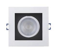 SPOT EMBUTIR LED  5W QUADRADO RECUADO FRAME BR+PR MR16 3000K LUZ AMARELA