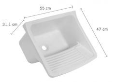 TANQUE PLAST P/ LAVAR ROUPA 55X47X31 34L BCO