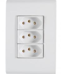 TOMADA TRIPLA 2P+T 4X2 10A LINHA LIZ BRANCA REF 57170076