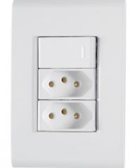 INT 1 TECLA + 2 TOM 2P+T 4X2 10A LIZ BRANCA REF 57170087