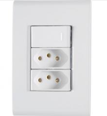 INT 1 TECLA + 2 TOM 2P+T 4X2 20A LIZ BRANCA REF 57170086