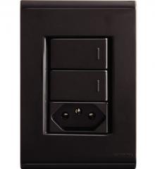 INT 2 TECLAS + 1 TOM 2P+T 4X2 10A LIZ GRAFITE REF 57173073