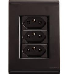 TOMADA TRIPLA 2P+T 4X2 10 LIZ GRAFITE REF 57173076