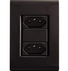 TOMADA DUPLA 2P+T 4X2 20A LIZ GRAFITE REF 57173066