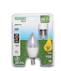 LAMPADA LED VELA CLARA 3W C/ADAP E27 6500K LUZ BRANCA