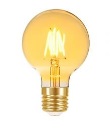 LAMPADA LED FILAMENTO VINTAGE 4W GLOBO G80 LUZ AMBAR