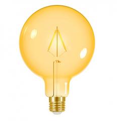 LAMPADA LED FILAMENTO VINTAGE 3W GLOBO G125 LUZ AMBAR