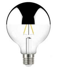 LAMPADA LED FILAMENTO DEFLETORA 3W PRATA GLOBO G95 LUZ AMBAR