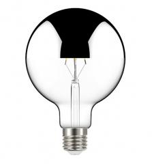 LAMPADA LED FILAMENTO DEFLETORA 5W PRATA GLOBO G125 LUZ AMBAR