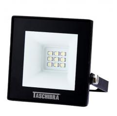 REFLETOR LED SLIM 10W PRETO 3000K LUZ AMARELA