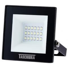 REFLETOR LED SLIM 20W PRETO 3000K LUZ AMARELA