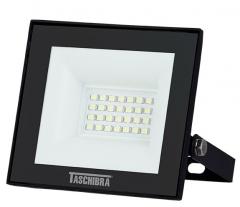 REFLETOR LED SLIM 30W PRETO 3000K LUZ AMARELA