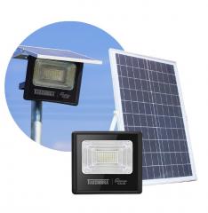 REFLETOR LED  60W + PAINEL SOLAR PRETO 6500K LUZ FRIA