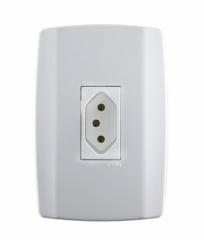 TOMADA 2P+T 4X2 10A SLIM VERTICAL BRANCA REF 80140