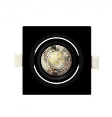 SPOT EMBUTIR LED  5W QUADRADO ALLTOP MR16 3000K LUZ AMARELA PRETO