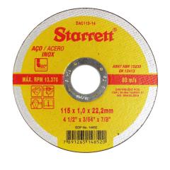 DISCO CORTE METAL E INOX 4 115X1.0X22.2MM DAC11514