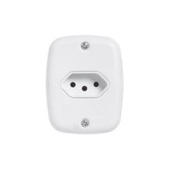 TOMADA 2P+T 10A SOBREPOR P/CANALETA BRANCA REF 9011