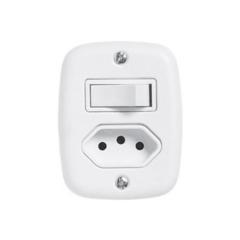 INT 1 TECLAS + TOM 2P+T 10A SOBREPOR P/CANALETA BRANCA REF 9015