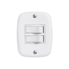 INT 2 TECLA SOBREPOR P/CANALETA BRANCA REF 9002