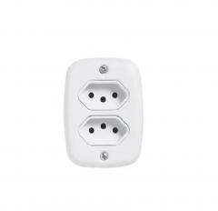 TOMADA DUPLA 2P+T 20A SOBREPOR P/CANALETA REF 9014