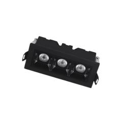 SPOT EMBUTIR LUZ PONTUAL ARCH  6W 3X2W PRETO 2700K